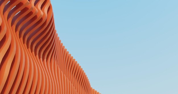 Renderización 3D de la arquitectura paramétrica abstracta del futuro para presentaciones y diseño gráfico