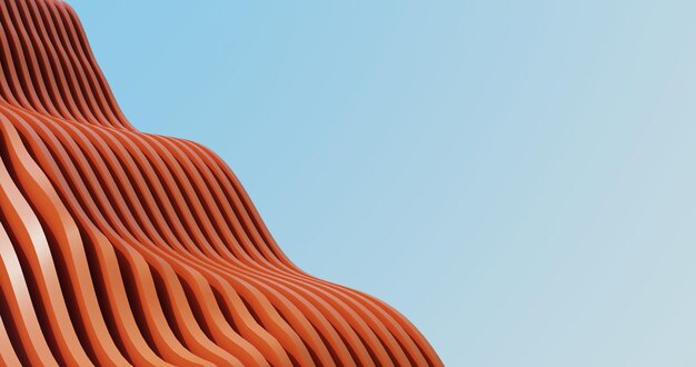 Renderización 3D de la arquitectura paramétrica abstracta del futuro para presentaciones y diseño gráfico