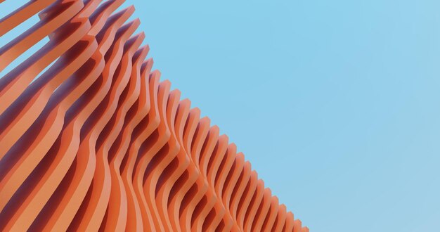 Renderización 3D de la arquitectura paramétrica abstracta del futuro para presentaciones y diseño gráfico