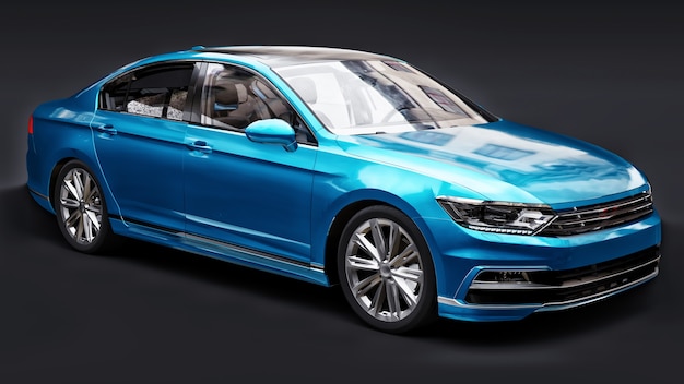 Renderización en 3D de un automóvil genérico sin marca