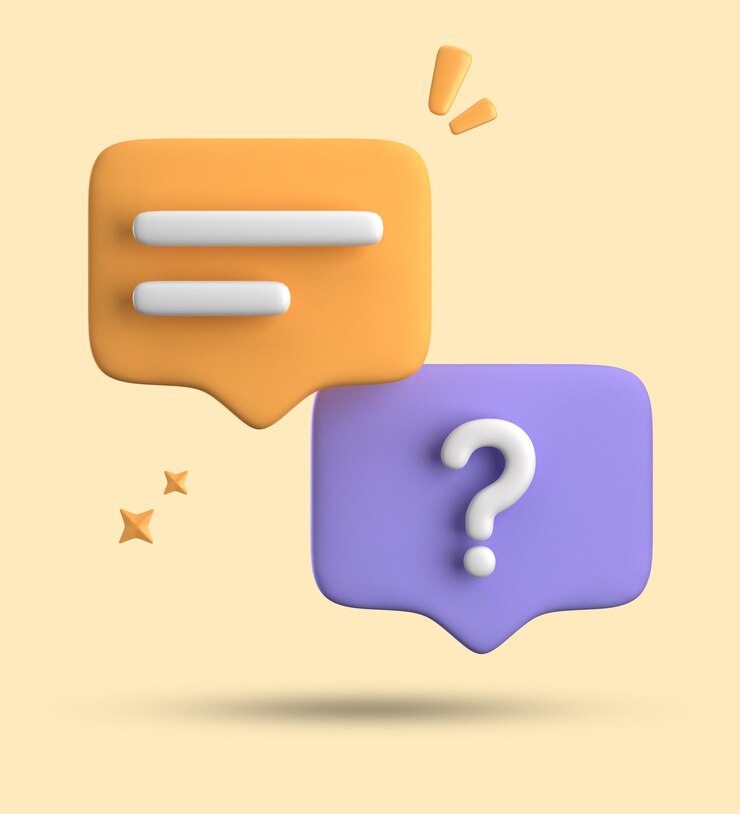 Foto renderización 3d de la burbuja de habla chat pastel 3d con conjunto de iconos de signos de interrogación