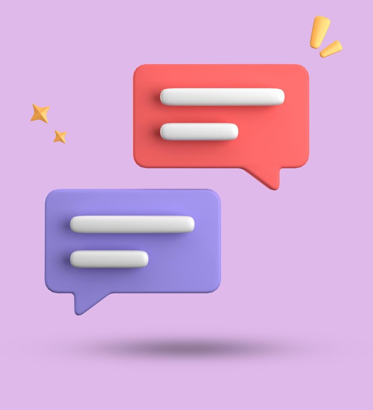 Foto renderización en 3d de la burbuja de habla conjunto de iconos de chat en pastel en 3d conjunto de burbujas de habla en 3d