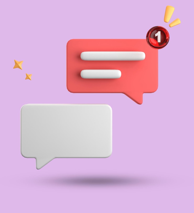 Foto renderización en 3d de la burbuja de habla conjunto de iconos de chat en pastel en 3d conjunto de burbujas de habla en 3d