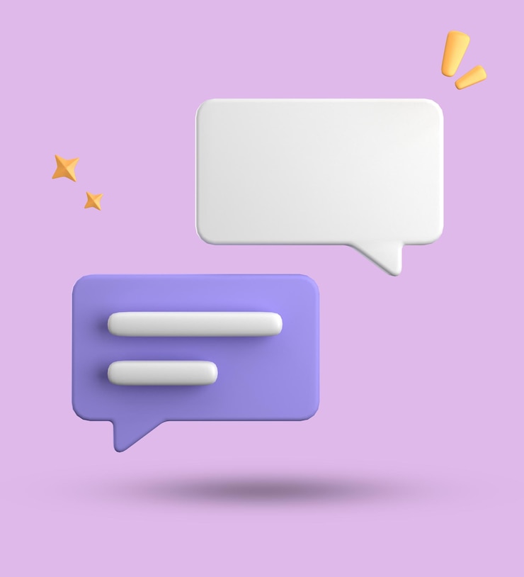 Foto renderización en 3d de la burbuja de habla conjunto de iconos de chat en pastel en 3d conjunto de burbujas de habla en 3d
