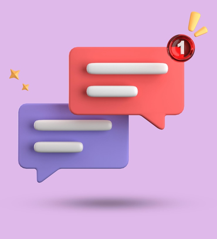 Foto renderización en 3d de la burbuja de habla conjunto de iconos de chat en pastel en 3d conjunto de burbujas de habla en 3d