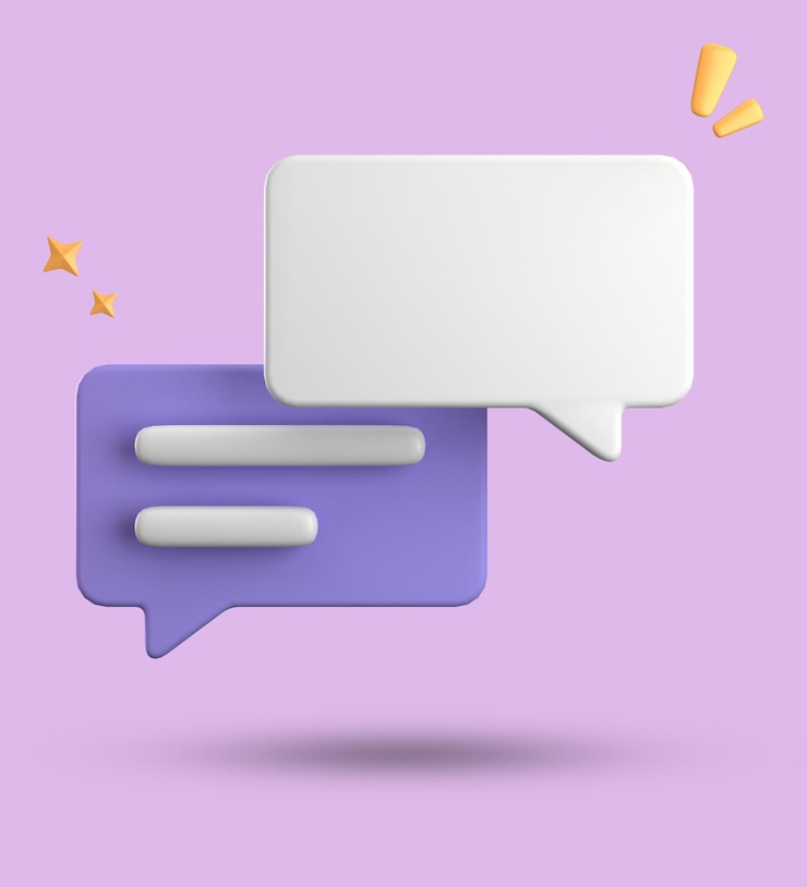 Foto renderización en 3d de la burbuja de habla conjunto de iconos de chat en pastel en 3d conjunto de burbujas de habla en 3d
