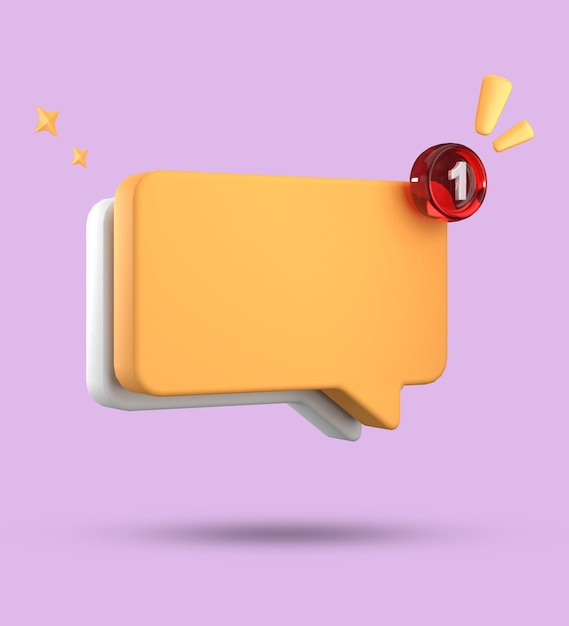 Renderización en 3D de la burbuja de habla Conjunto de iconos de chat en pastel en 3D Conjunto de burbujas de habla en 3D