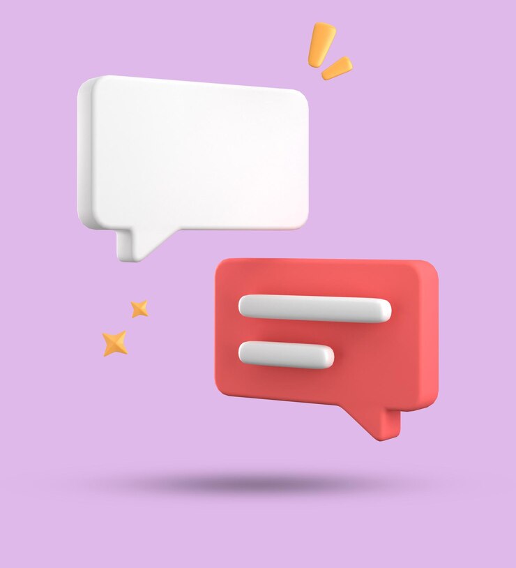 Foto renderización en 3d de la burbuja de habla conjunto de iconos de chat en pastel en 3d conjunto de burbujas de habla en 3d