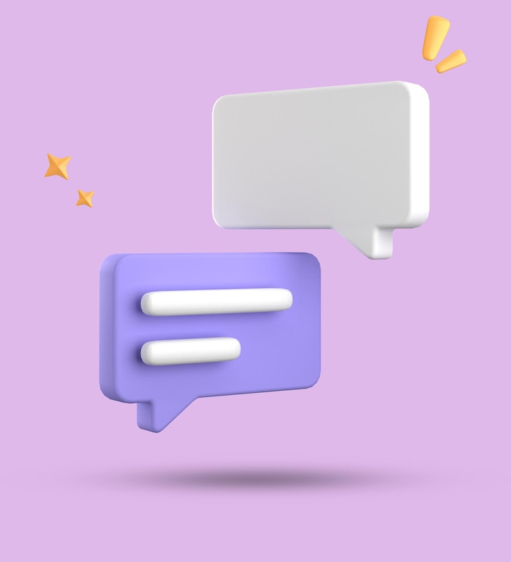 Foto renderización en 3d de la burbuja de habla conjunto de iconos de chat en pastel en 3d conjunto de burbujas de habla en 3d