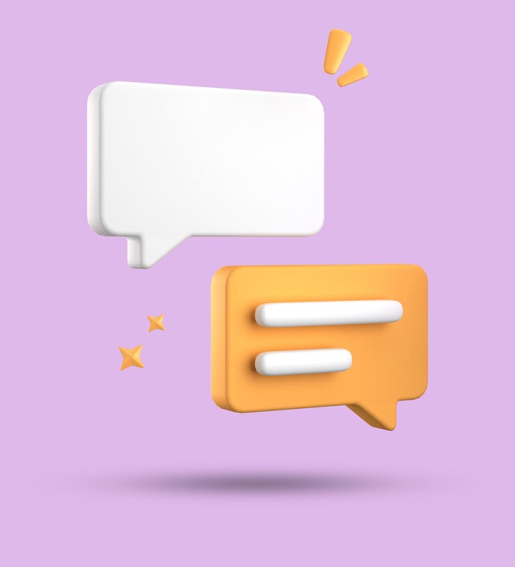 Foto renderización en 3d de la burbuja de habla conjunto de iconos de chat en pastel en 3d conjunto de burbujas de habla en 3d