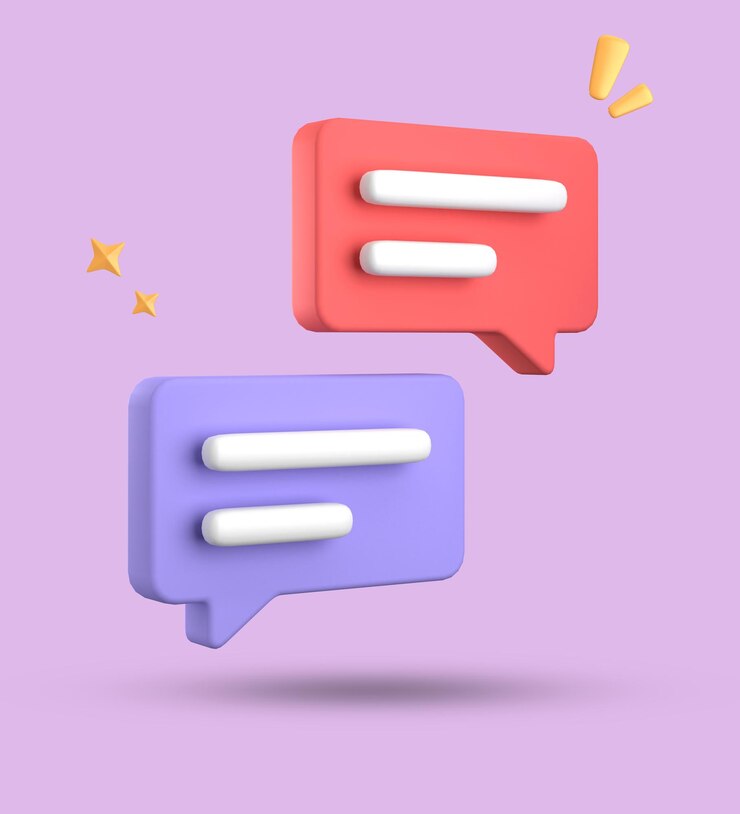 Foto renderización en 3d de la burbuja de habla conjunto de iconos de chat en pastel en 3d conjunto de burbujas de habla en 3d