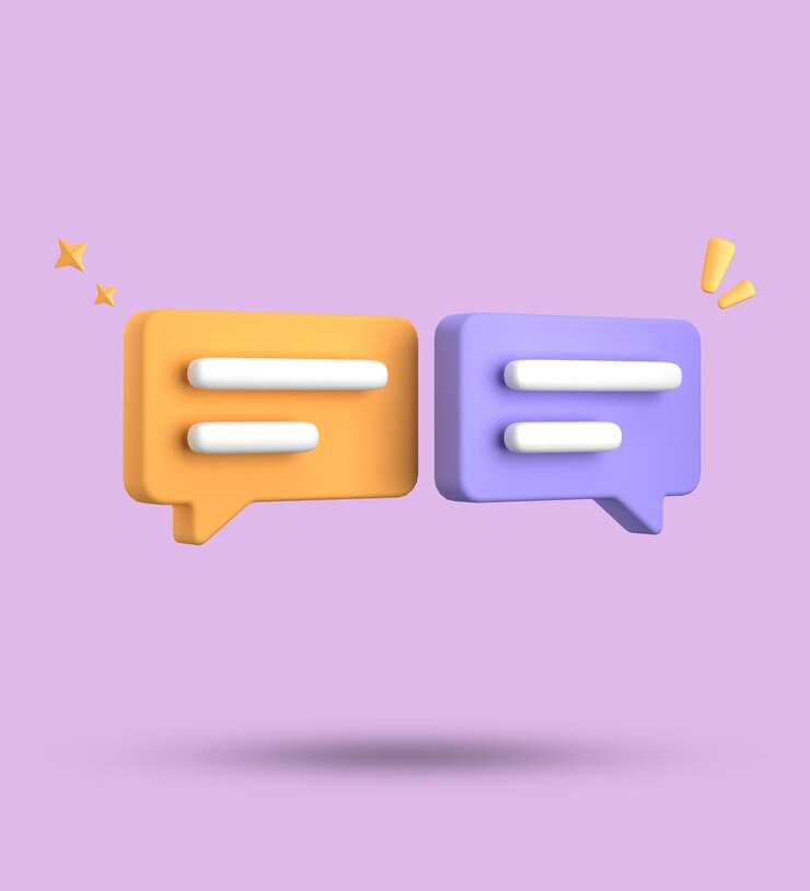 Foto renderización en 3d de la burbuja de habla conjunto de iconos de chat en pastel en 3d conjunto de burbujas de habla en 3d