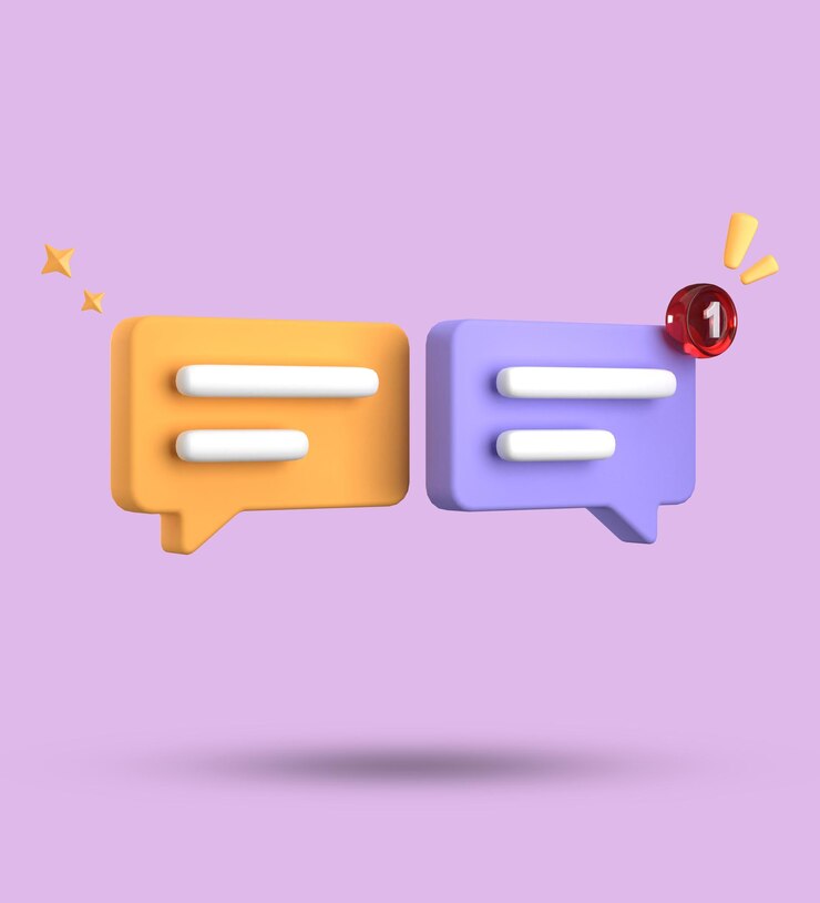 Foto renderización en 3d de la burbuja de habla conjunto de iconos de chat en pastel en 3d conjunto de burbujas de habla en 3d