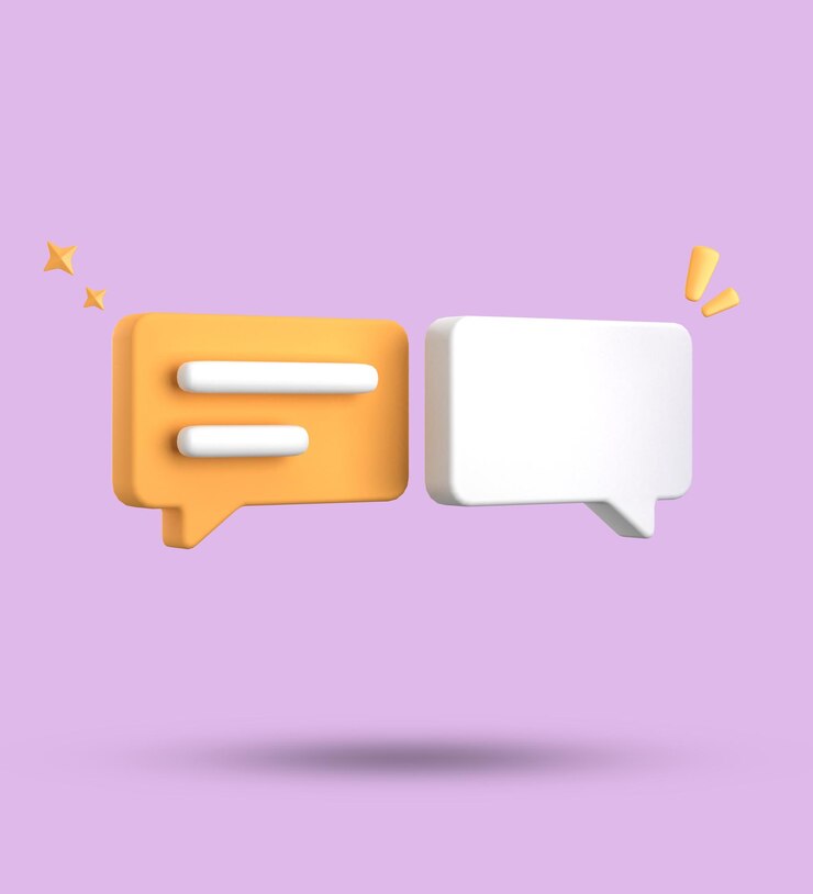 Foto renderización en 3d de la burbuja de habla conjunto de iconos de chat en pastel en 3d conjunto de burbujas de habla en 3d
