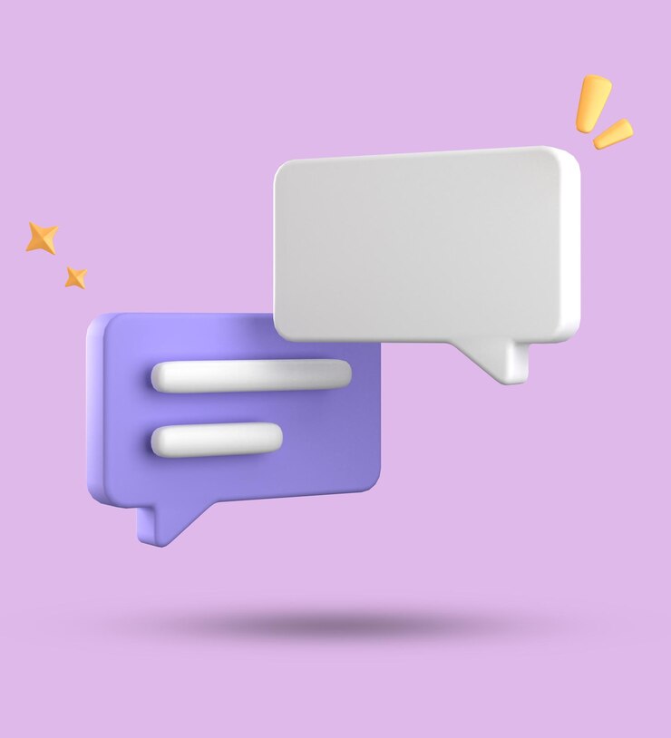 Foto renderización en 3d de la burbuja de habla conjunto de iconos de chat en pastel en 3d conjunto de burbujas de habla en 3d