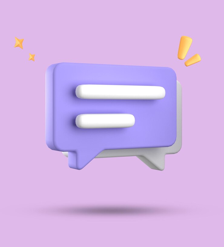 Foto renderización en 3d de la burbuja de habla conjunto de iconos de chat en pastel en 3d conjunto de burbujas de habla en 3d