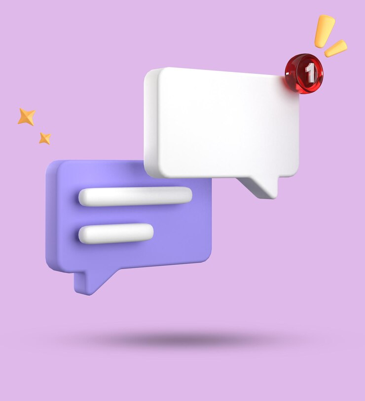 Foto renderización en 3d de la burbuja de habla conjunto de iconos de chat en pastel en 3d conjunto de burbujas de habla en 3d
