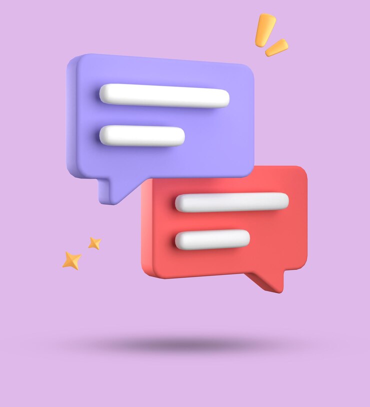 Foto renderización en 3d de la burbuja de habla conjunto de iconos de chat en pastel en 3d conjunto de burbujas de habla en 3d