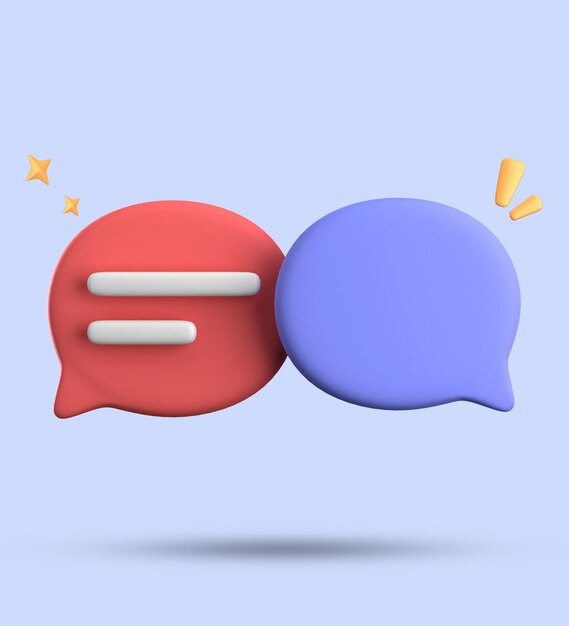 Foto renderización 3d de la burbuja de voz con iconos de notificación conjunto de iconos de chat pastel 3d