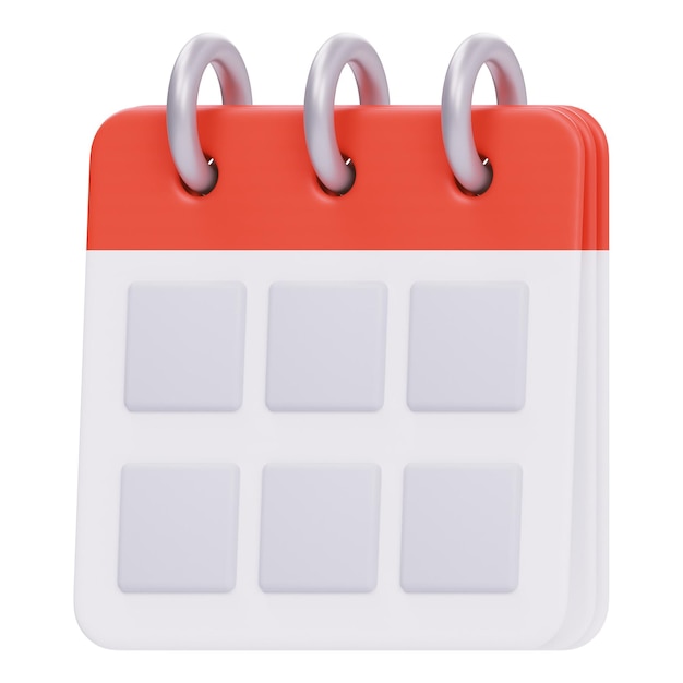 Renderización 3D de un calendario para la programación y planificación de citas