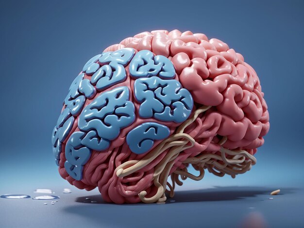 Renderización 3D del cerebro humano