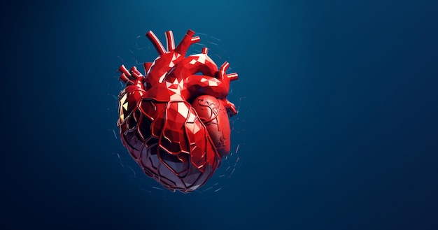 Renderización en 3D de un corazón humano
