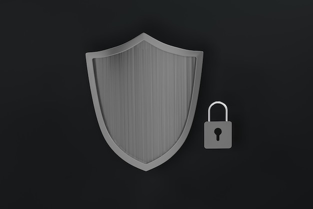 Renderización 3D de un escudo de defensa con antecedentes tecnológicos