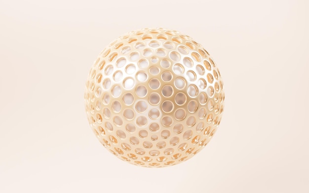 Renderización en 3D de la esfera abstract de oro