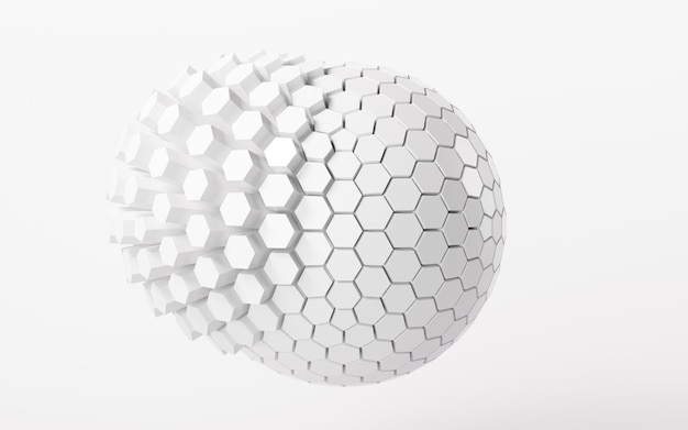 Renderización en 3D de la esfera abstracta blanca