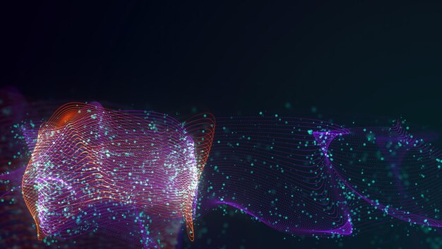 Renderización 3D de la estructura abstracta de los puntos entrelazados