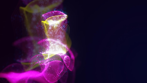 Renderización 3D de la estructura abstracta de los puntos entrelazados