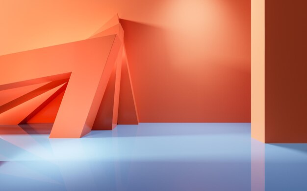 Renderización 3D de la estructura interior geométrica abstracta