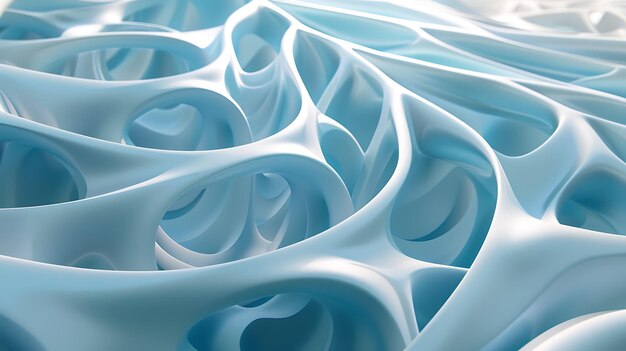 Foto renderización 3d de una estructura orgánica abstracta las líneas suaves y fluidas de la estructura crean una sensación de movimiento y fluidez