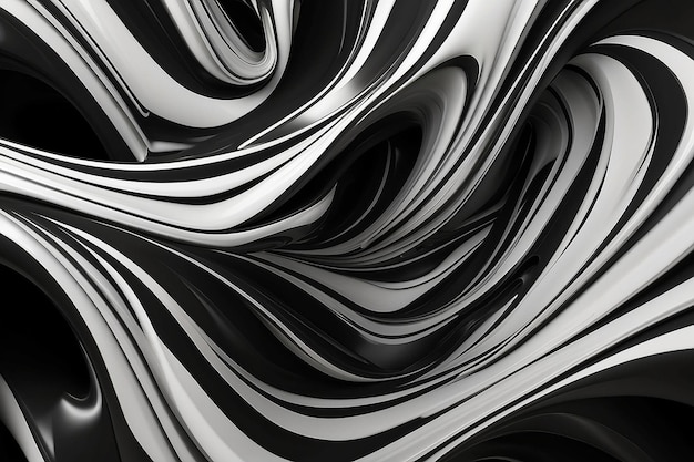 Renderización en 3D de un fondo abstracto en blanco y negro