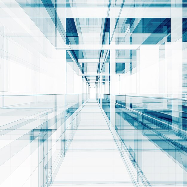 Renderización 3D de fondo de la arquitectura abstracta