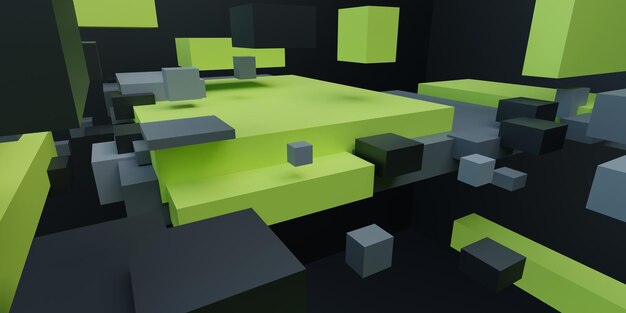 Renderización 3D de fondo de barras cuadradas abstractas