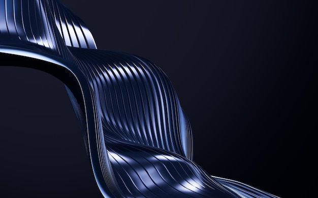 Renderización 3D del fondo de la curva abstracta azul