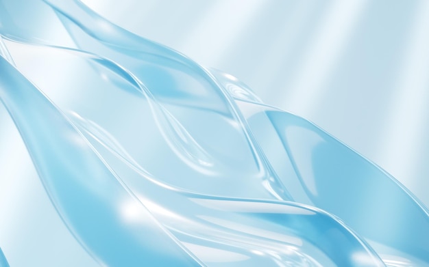 Renderización 3D del fondo de la curva de vidrio abstracta