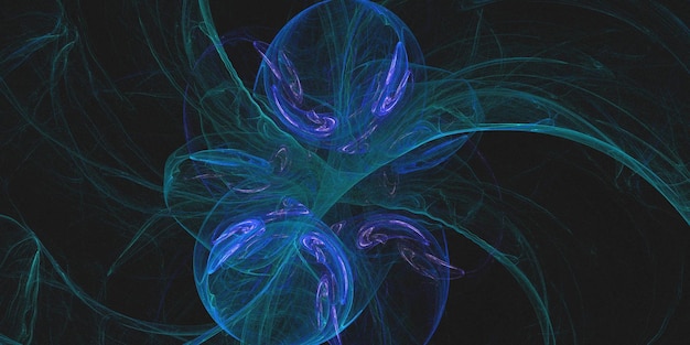 Renderización 3D de fondo fractal multicolor abstracto