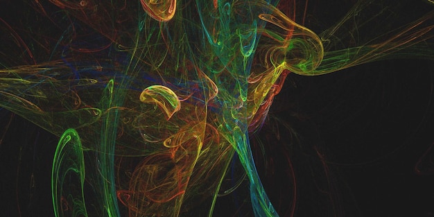 Renderización 3D de fondo fractal multicolor abstracto
