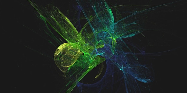 Renderización 3D de fondo fractal multicolor abstracto