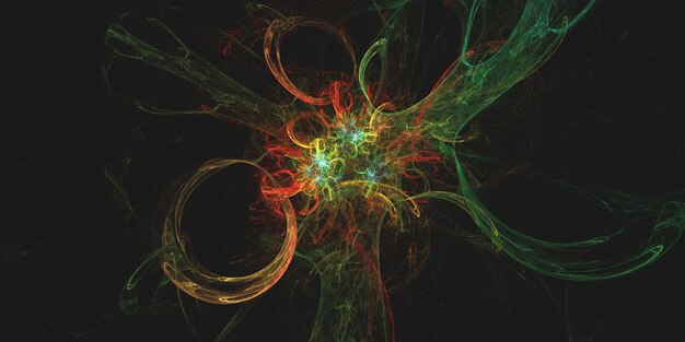 Renderización 3D de fondo fractal multicolor abstracto