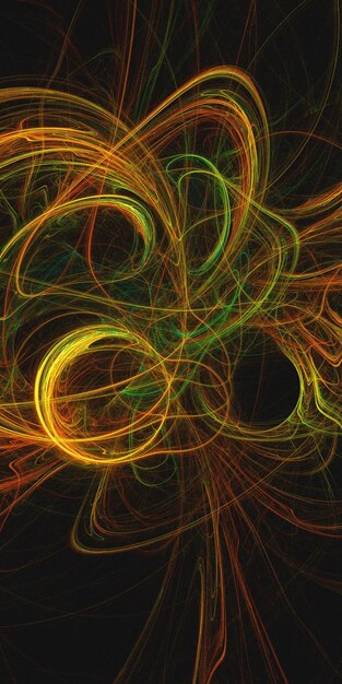 Renderización 3D de fondo fractal multicolor abstracto