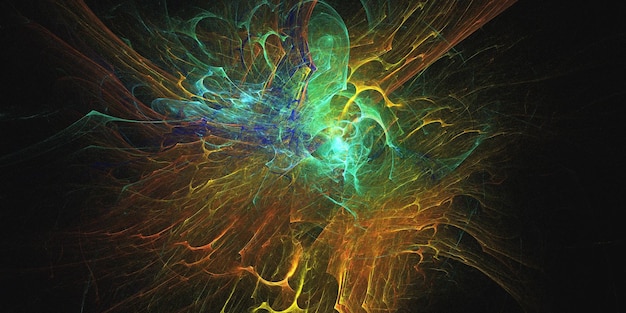 Renderización 3D de fondo fractal multicolor abstracto
