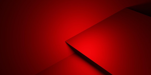 Renderización 3D de fondo geométrico abstracto rojo y negro