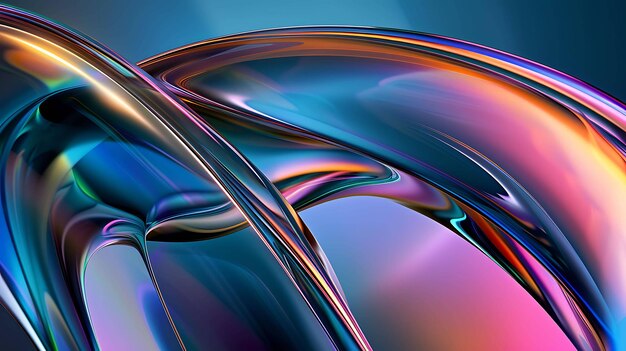 Renderización 3D de fondo de glassmorphism abstracto