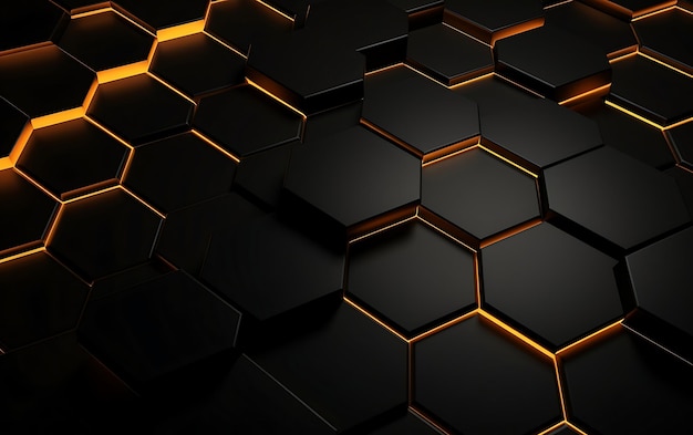 Renderización en 3D del fondo hexagonal abstracto