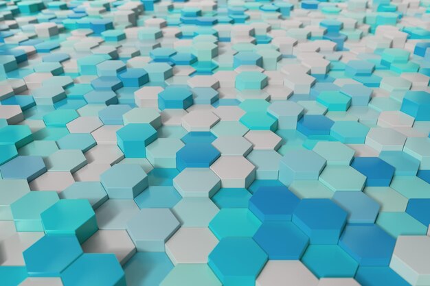 Renderización 3D de fondo hexagonal abstracto