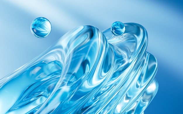 Renderización 3D del fondo de la textura de vidrio abstracto azul