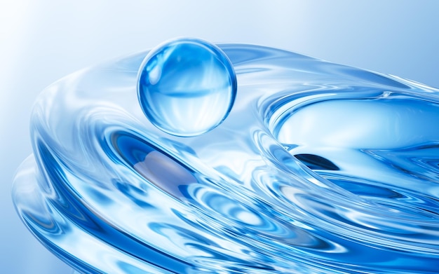 Renderización 3D del fondo de la textura de vidrio abstracto azul